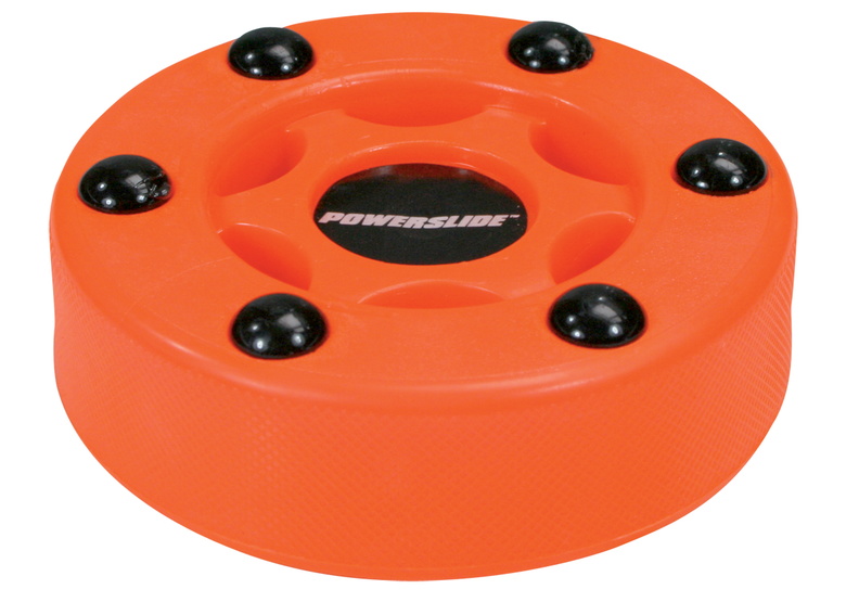 Powerslide inline roller hockey puck with red colour and with official size and weight